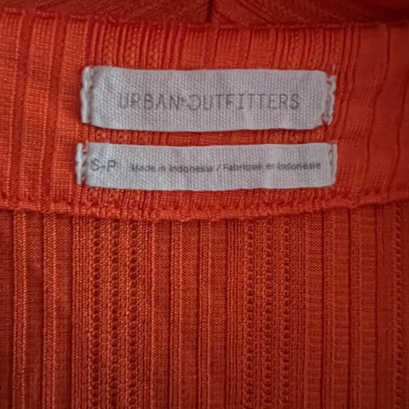 Urban outfitters orange button down ruffle top sweater - Picture 3 of 3